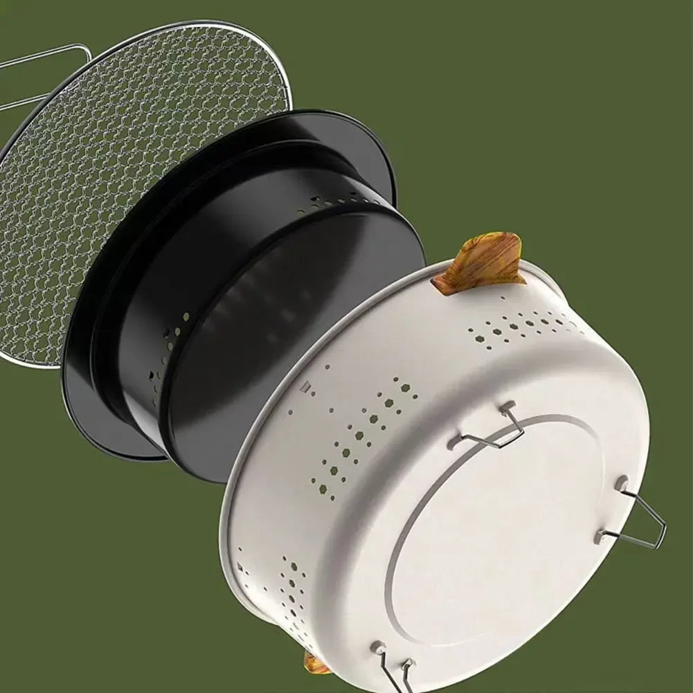 CampPro Portable Round Charcoal Grill