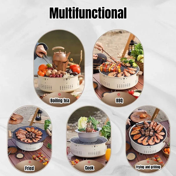 CampPro Portable Round Charcoal Grill