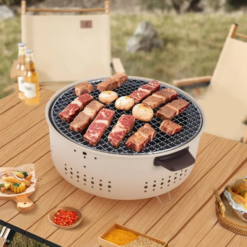 CampPro Portable Round Charcoal Grill